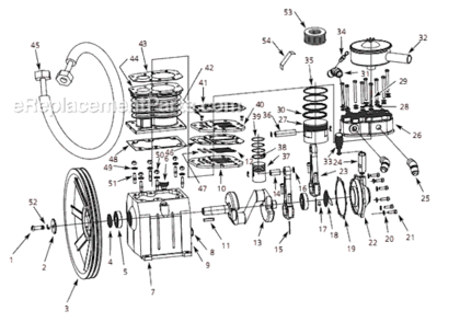 Page A Diagram and Parts List for 3VB59 2006 Campbell Hausfeld Compressor